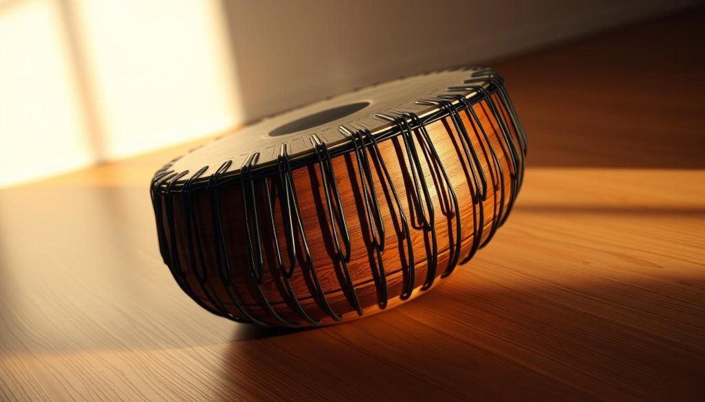 A detailed tongue drum with 11 partitioned notes, positioned in a well-lit studio setting. The drum sits on a smooth, wooden surface, casting soft shadows. The partitions are clearly visible, inviting exploration of the various tones and rhythmic patterns. The lighting creates a warm, contemplative atmosphere, highlighting the intricate design and craftsmanship of the instrument. The camera angle emphasizes the dimensional aspects of the drum, allowing the viewer to appreciate the depth and texture of the partitions. An image that captures the essence of the "Repères essentiels de lecture: chiffres, lettres et sens de lecture" section. A detailed tongue drum with 11 partitioned notes, positioned in a well-lit studio setting. The drum sits on a smooth, wooden surface, casting soft shadows. The partitions are clearly visible, inviting exploration of the various tones and rhythmic patterns. The lighting creates a warm, contemplative atmosphere, highlighting the intricate design and craftsmanship of the instrument. The camera angle emphasizes the dimensional aspects of the drum, allowing the viewer to appreciate the depth and texture of the partitions. An image that captures the essence of the "Repères essentiels de lecture: chiffres, lettres et sens de lecture" section.